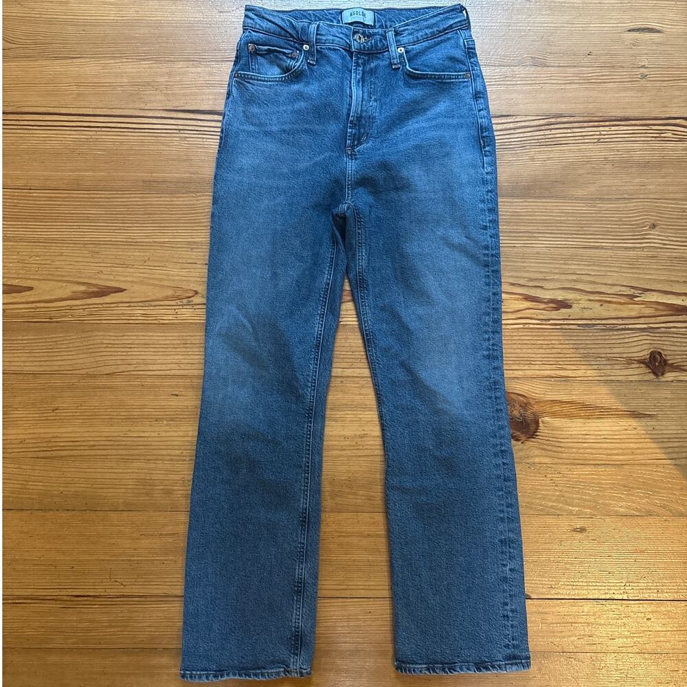 AGOLDE medium wash straight leg high rise zip fly jeans SIZE‎ 26